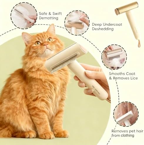 3-in-1 Dematting Brush for Dogs & Cats Deshedding & Dematting Comb - Image 2