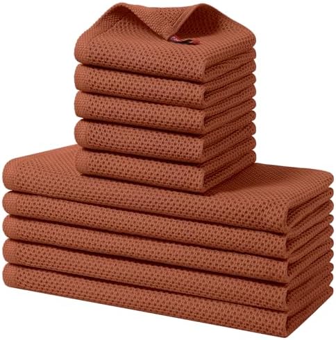 Homaxy 10 Pack 100% Cotton Kitchen Towels and Dishcloths Set by Homaxy