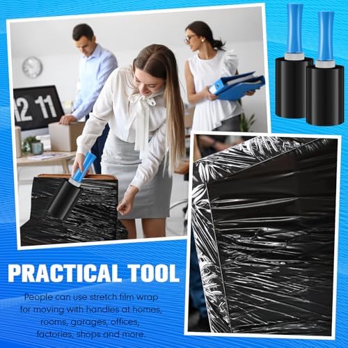 Jutom 16 Pcs Mini Stretch Film Industrial Shrink Wrap Roll Plastic Film - Image 6