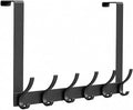 Peasulin Over The Door Hooks, 1 Pack Black 11" Long Door Hanger Rack by Peasulin