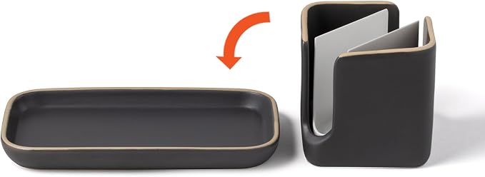 Full Circle Stash, Ceramic Kitchen Sink Caddy, Stylish Modular Sponge Holder & - Image 3