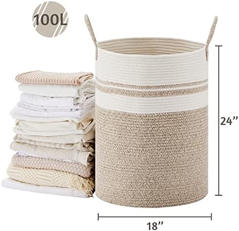 VIPOSCO 100L Extra Large Woven Laundry Basket Hamper - Image 5