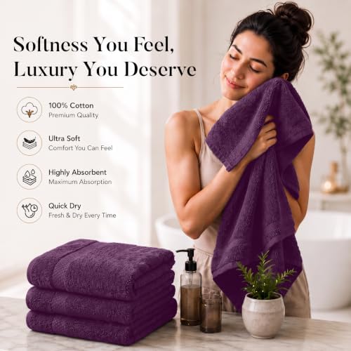 DAN RIVER 600 GSM Cotton Large Bath Towels Set of 4, 27 x 54 Inches - Image 6