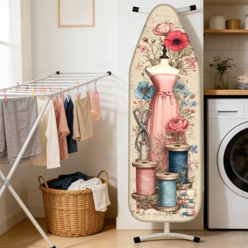 Nuxovilar Floral Dress Cotton Ironing Board Cover 15x54 Fabric - Image 2