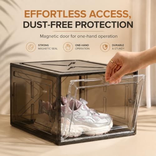 Translucent Black Shoe Storage Box, 2026 2nd Gen Thickened Hard Plastic - Image 5