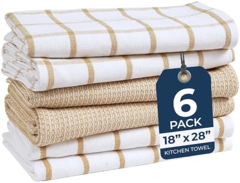 LANE LINEN Cotton Kitchen Towels and Dish Cloths Set, Quick-Drying Dish Towel by LaneLinen