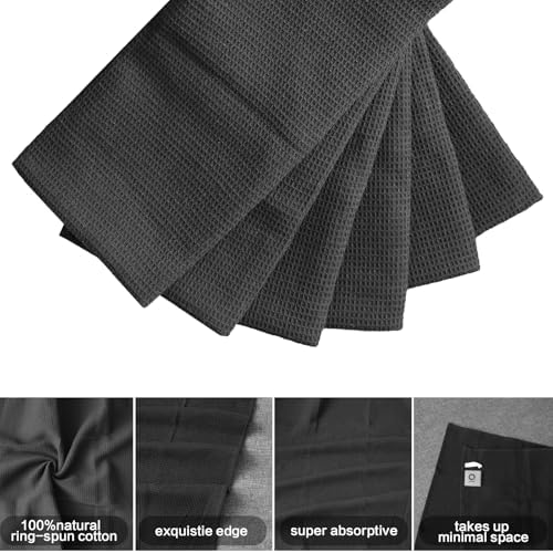 QUILTINA Dish Towels Set, 100% Cotton Waffle Weave Kitchen Towels 6 Pack - Image 2