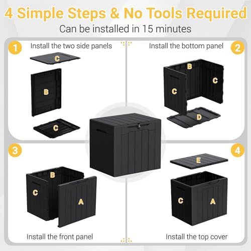 Greesum 33 Gallon Resin Deck Box All Weather Outdoor Storage Boxes - Image 6