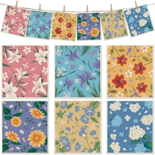 6 Pcs Swedish Paper Cloths for Kitchen, Reusable Paper Towels Washable by Revahope