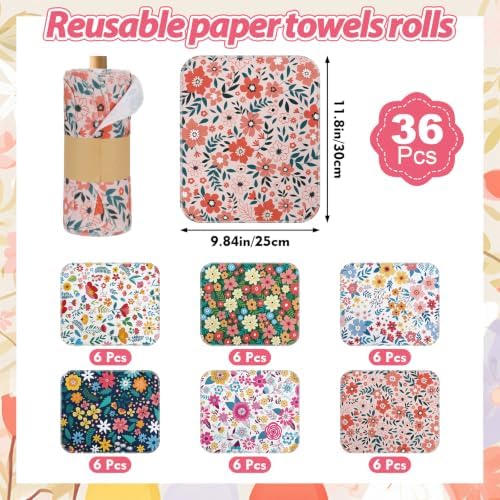 IANFEPH 36 Pack Reusable Paper Towels Roll, Washable Paperless Cotton Cloth - Image 3
