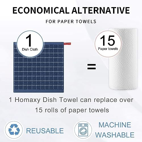 Homaxy 100% Cotton Terry Kitchen Dish Cloths, 7 Pack - Image 7