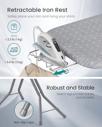 SONGMICS Ironing Board, with Iron Rest, 49 x 18 Inches - Image 6