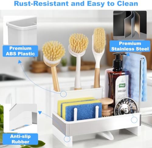 Sponge Holder for Kitchen Sink Caddy Organizer, Dish Brush Holder - Image 4