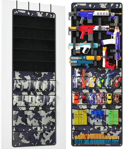 Over The Door Organizer for Toy Gun, Toy Storage Toys Organizer, Camouflage by Wawocs