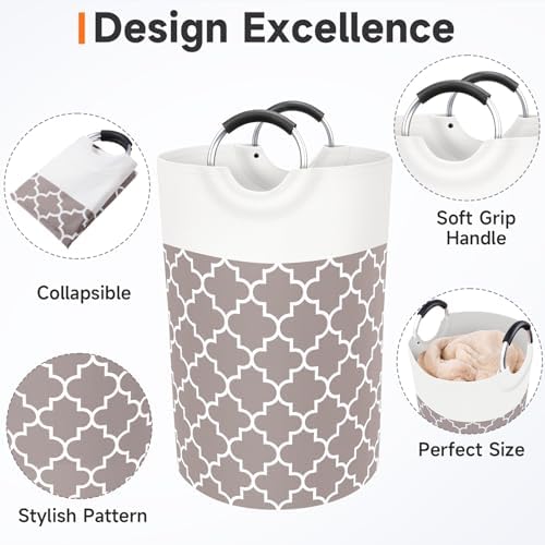 Large Laundry Basket, 75L Tall Collapsible Hamper - Image 3