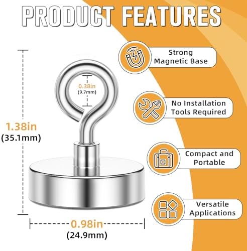 FINDMAG Magnet Hooks, 80LB+ Magnetic Hooks - Image 2