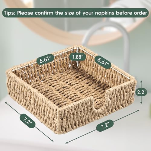 Napkin Holder for Table, Woven Paper Rope Napkin Holders For Paper Napkins - Image 2