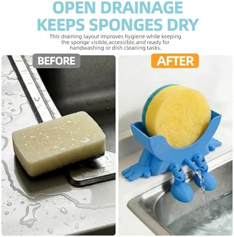 Cute Smiley Sponge Holder, Kitchen Sink Caddy - Image 7