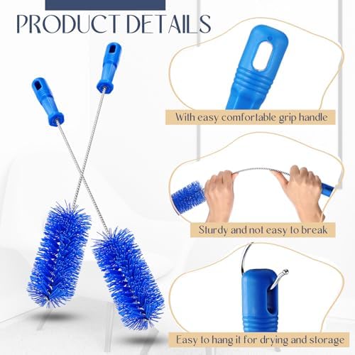 Baderke 2 Pcs Drain Brush Pipe Cleaning Tube Brush, 19.7 x 2.4 Inch - Image 3