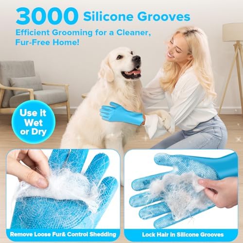 6PCS Grooming & Bath Supplies for Dogs, Cats | Dog Washing Gloves | Dog Bath - Image 3