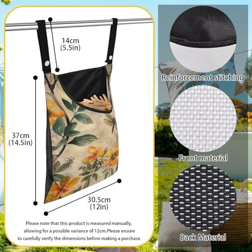Dragonfly Clothes Pin Bags Flower Clothespin Bag Holder Clothespin Holder 14.5 - Image 6