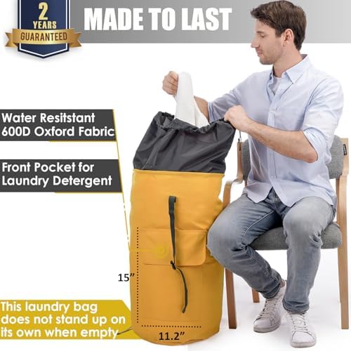 Backpack Laundry Bag, 115L Heavy Duty Extra Large College Laundry Backpack - Image 2