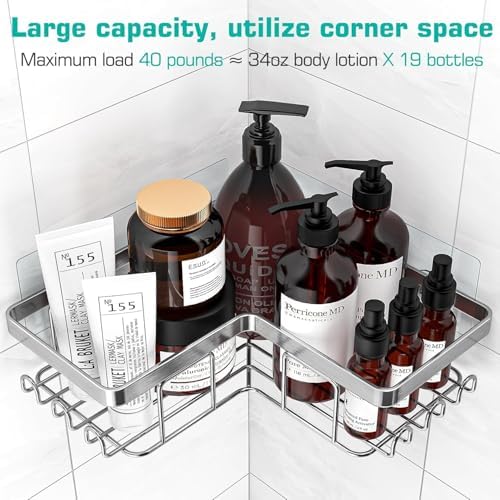 YASONIC Corner Adhesive Shower Caddy, - Image 2
