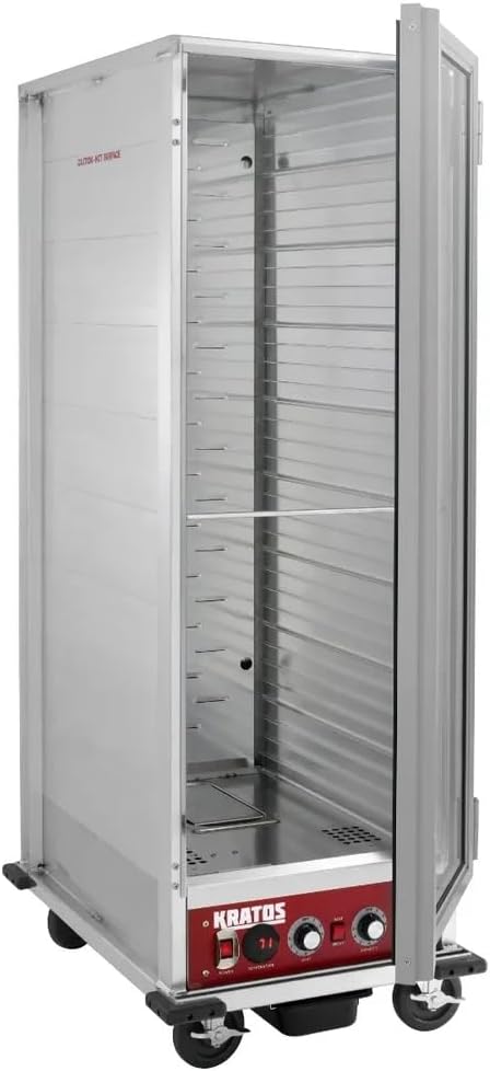 Kratos Full Size Commercial Non-Insulated Holding and Proofing Cabinet | Holds 36 Full Size Sheet Pans | Mobile | Clear Door | 120V, 1440W (28W-152)