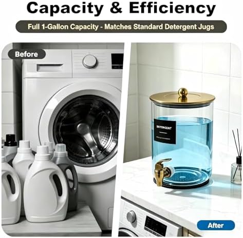 Glass Laundry Detergent Dispenser, 1 Gallon Large Liquid Soap 1Pack - Image 4