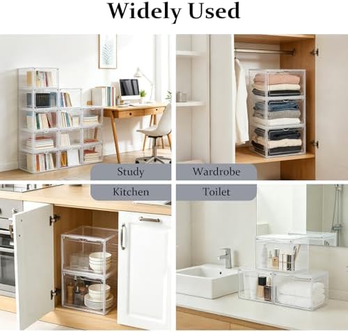 6 Pack Large Clear Shoe Storage Organizer Boxes - Image 4