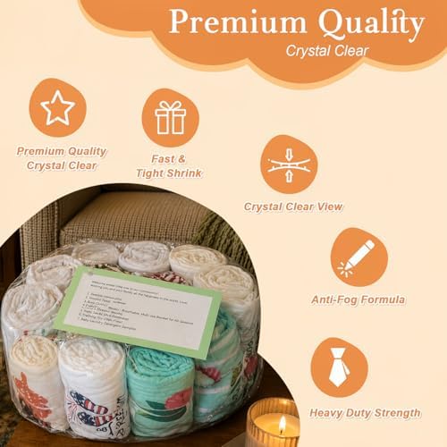WIKDAY Shrink Wrap Bags 50 PCS 12x16 Inches Cellophane Bags Wrapping Plastic - Image 4