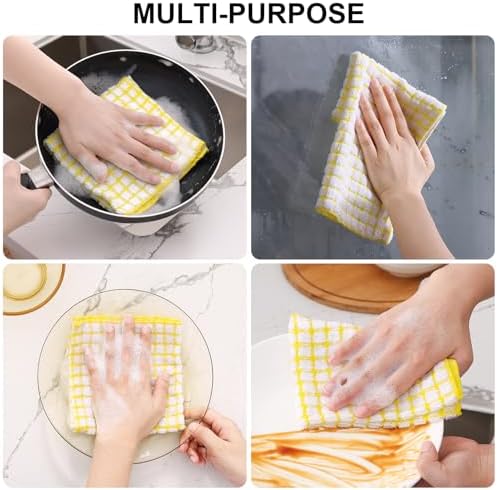 Kitinjoy Cotton 16 Pack Kitchen Towels and Dishcloths Sets - Image 4
