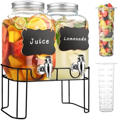 1 Gallon Glass Drink Dispensers by Unknown