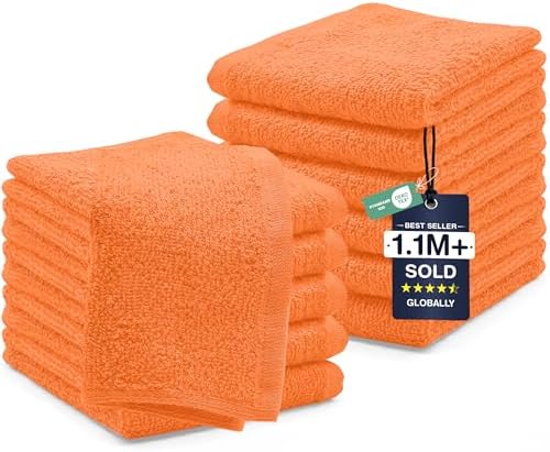 DAN RIVER 12 Pack Cotton Wash Cloths Set by DanRiver
