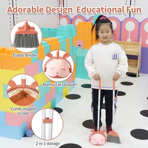 Midoneat Kids Cleaning Toy Set, Mini Child Broom, Mop and Dustpan, Little - Image 5