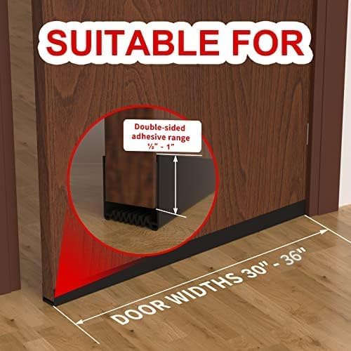 2 Pack Door Draft Stopper, 36” Length Cuttable Weather Stripping Door Seal - Image 5