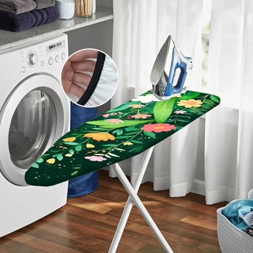 Nuxovilar Colorful Flowers Dark Green Ironing Board Cover 15x54 - Image 6
