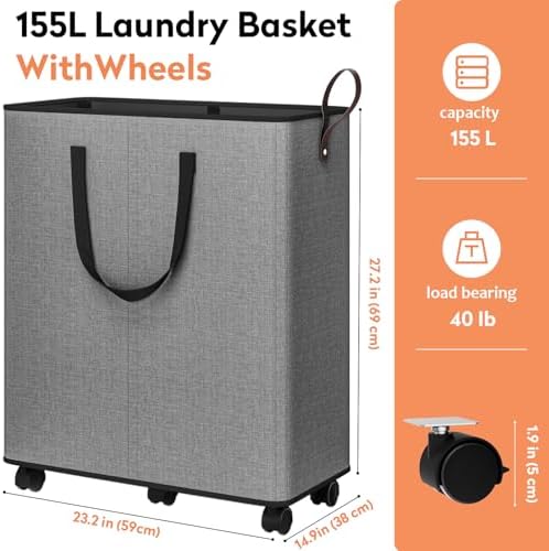 SpaceTrove Rolling Laundry Basket - Image 2