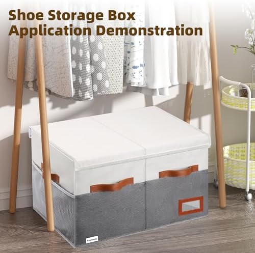 Supowin Large Shoe Organizer for Closet, Foldable Shoe Storage Bin - Image 6