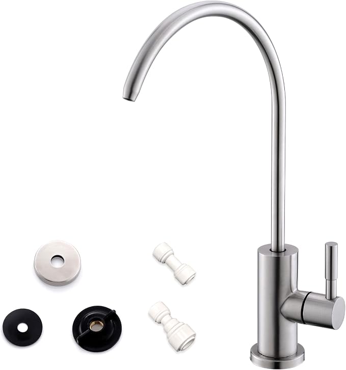 WEWE Drinking Water Faucet for RO System, Non-Air Gap, Brushed Nickel | by WEWE