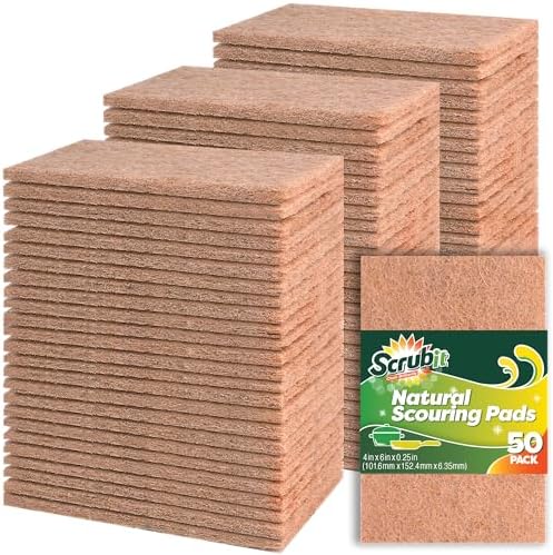 SCRUBIT 50 Pack Natural Scouring Pads by SCRUBIT