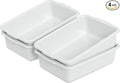 4 Packs 23 Liters Food Service Bus Tub, Plastic Bus Tote Wash Tubs, White