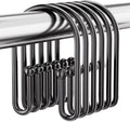 Bathway Shower Curtain Hooks Black, Double Hook Shower Curtain Hooks Rust Proof by Bathway
