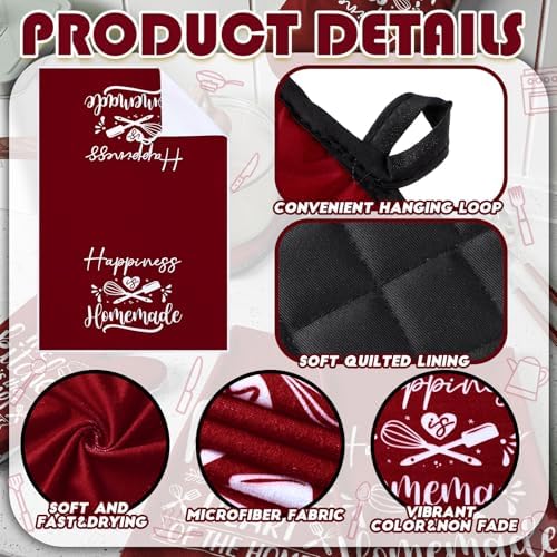 Sratte 6 Pcs Kitchen Decor Accessories Set, Wine Red - Image 6