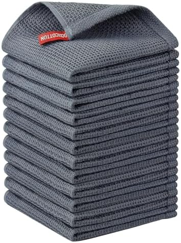 Nialnant 12 Pack Dish Towels, 100% Cotton Kitchen Towels, Soft and Absorbent by Nialnant