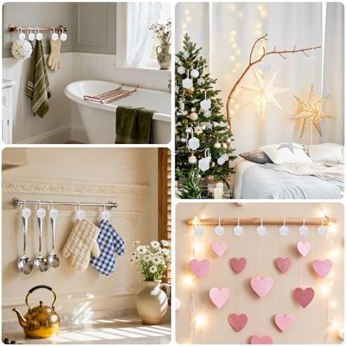 Metal Rose Shower Curtain Hooks, Rust-Resistant Hooks - Image 4