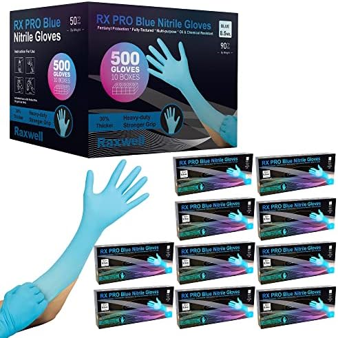 Raxwell 8.5 Mil Nitrile Gloves, Heavy Duty Cleaning Gloves, by Raxwell