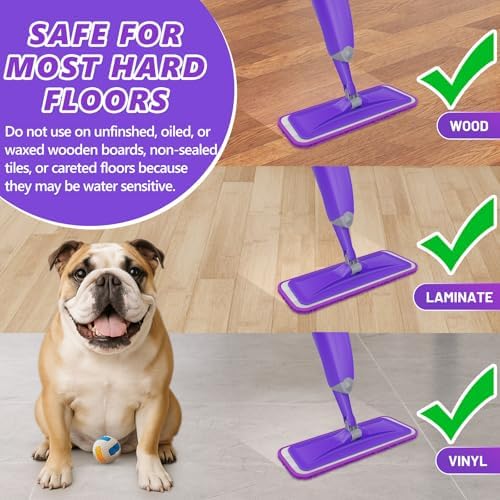 HOMTOYOU Spray Mops for Floor Cleaning: Wet Mop for Hardwood Tile Wood - Image 6