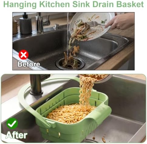 Foldable Hanging Sink Drain Basket, Space Saving Colander - Image 3