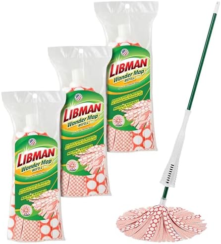 Libman Wonder Mop with 3 Refills, Self-Wringing Microfiber Floor Mop by TheLibmanCompany
